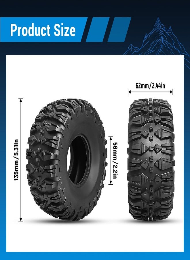 مجموعة إطارات GoHobby RC مقاس 2.2 بوصة، 4 قطع، مناسبة لسيارات الزحف RC بمقياس 1/10 من طراز Axial SCX10 AX10 Wraith D90، متوافقة مع نظام Beadlock مقاس 2.2 بوصة. - Image 2